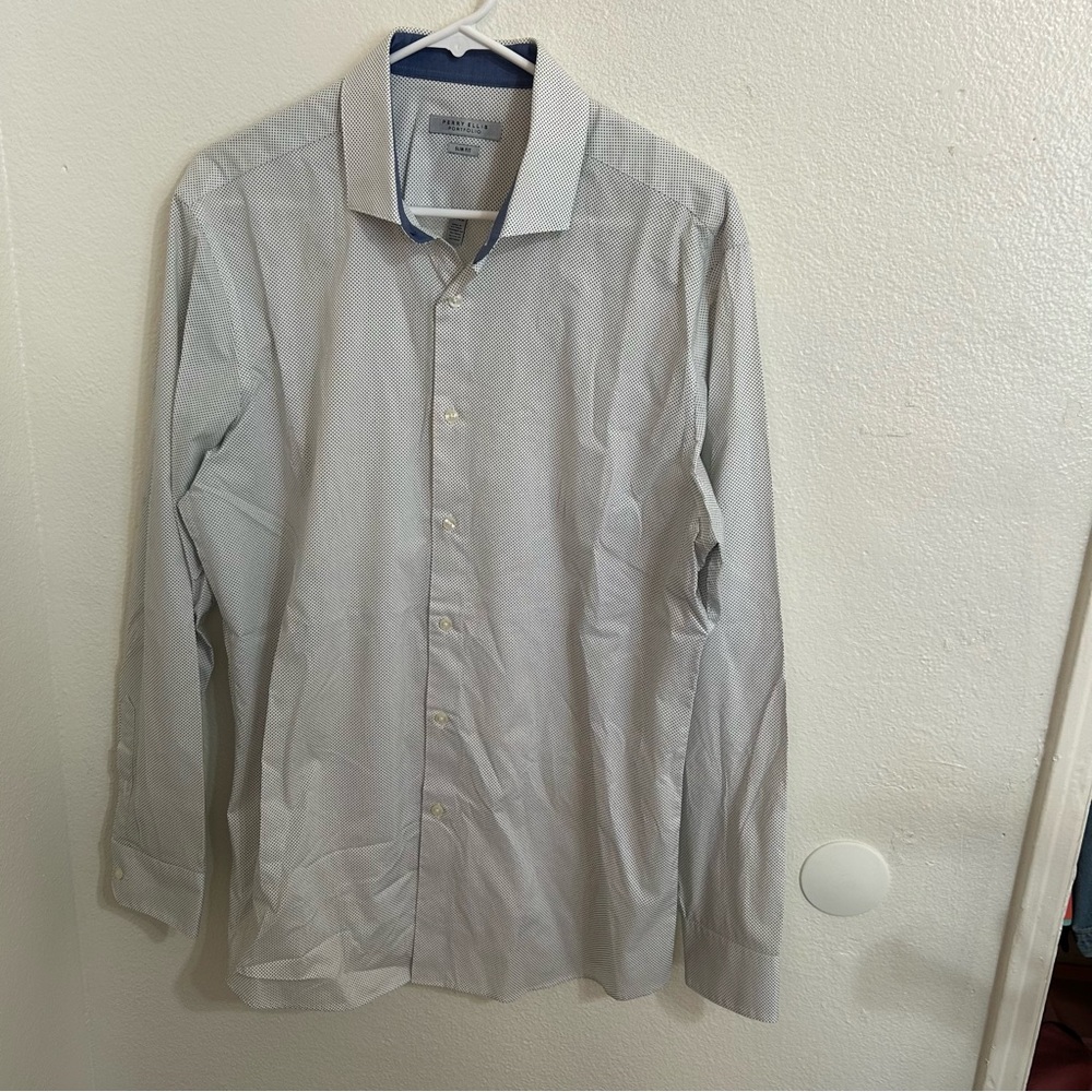Perry Ellis Portfolio Men's Slim-Fit Button-up Long Sleeve Dress Shirt